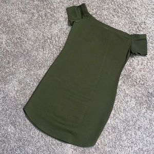 Olive Green Off the Shoulder Mini Dress